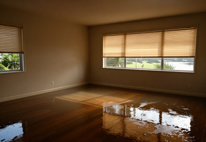 Flooded basement in Horsley Park before drying