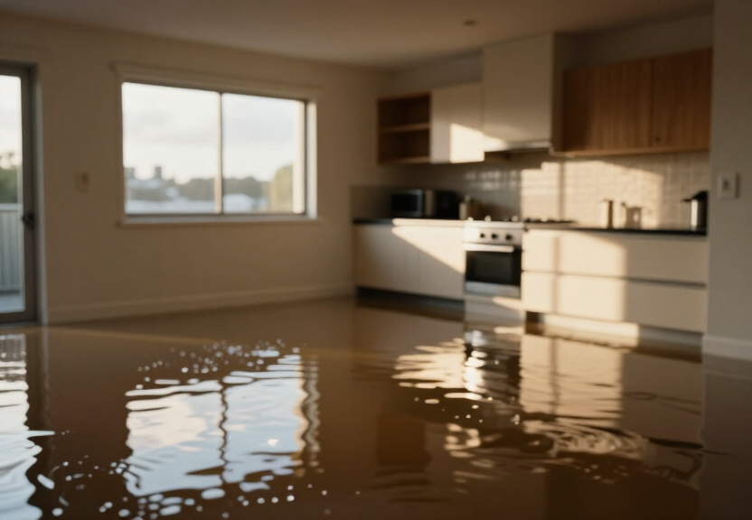 Water-damaged office in Horsley Park before restoration